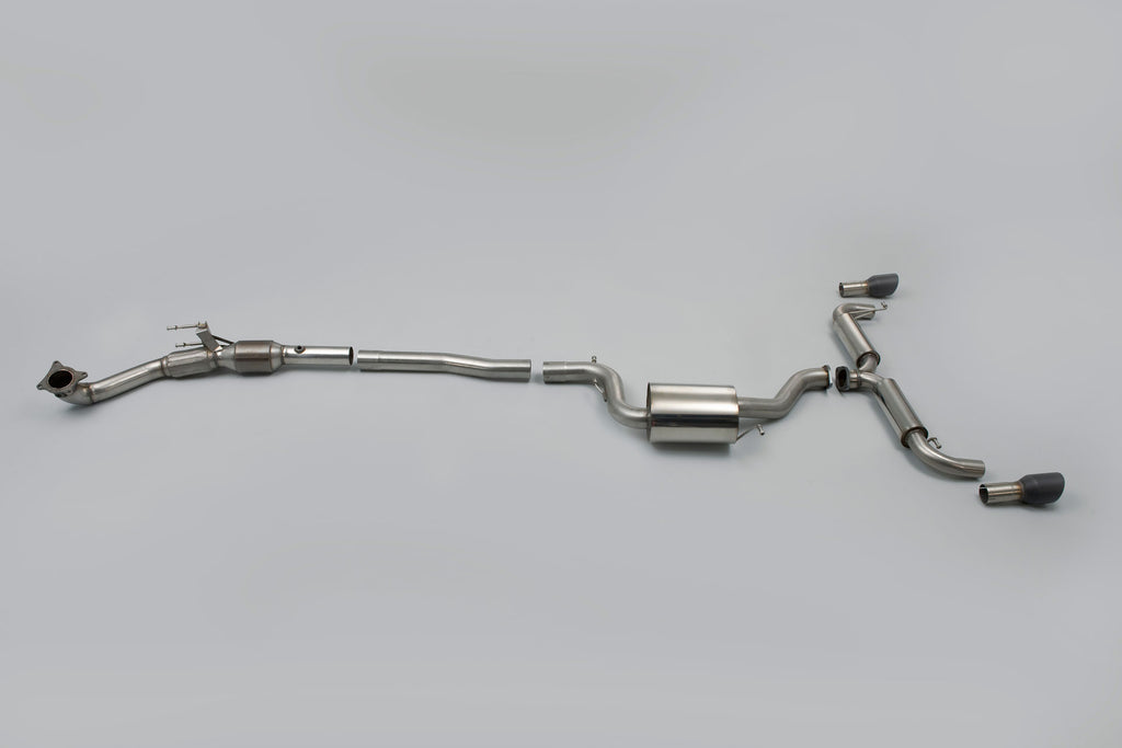 VW Golf GTi Mk6 - Non-Resonated (Louder) Turbo-Back Exhaust System with Hi-Flow Sports Catalyst &amp; Matt-Black Trims