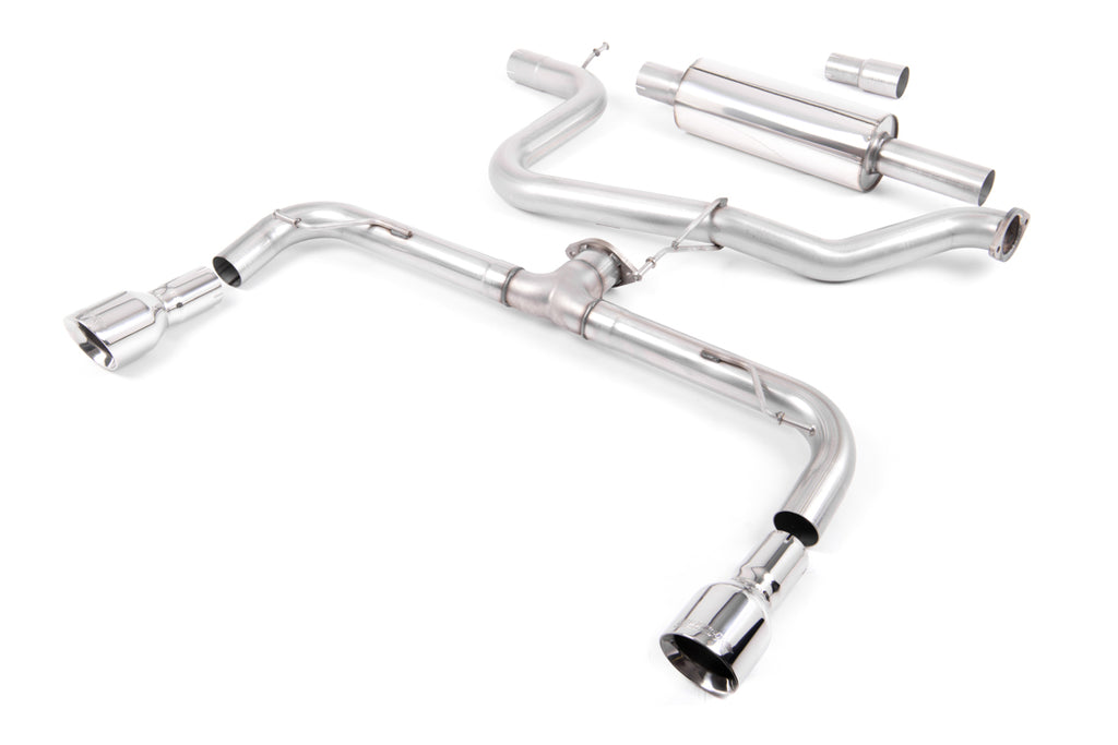VW Golf GTD Mk7 - Resonated (Quieter) Cat-Back Exhaust System with Dual GT100 Tips (GTI Style)