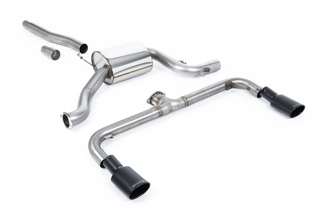VW Scirocco GT 2.0 TSI 200ps - Non-Resonated (Louder) Cat-Back Exhaust System with Cerakote Black Oval Tips (For Scirocco R Valance)
