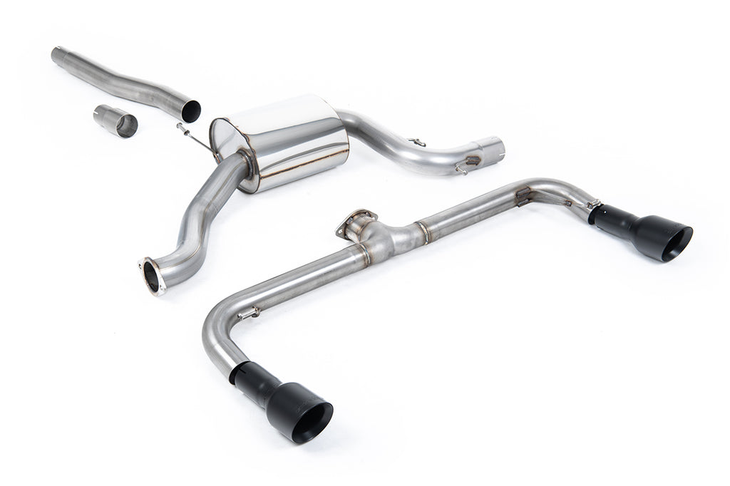 VW Scirocco GT 2.0 TSI 200ps - Non-Resonated (Louder) Cat-Back Exhaust System with Matt Black GT100B Tips (For Scirocco R Valance)