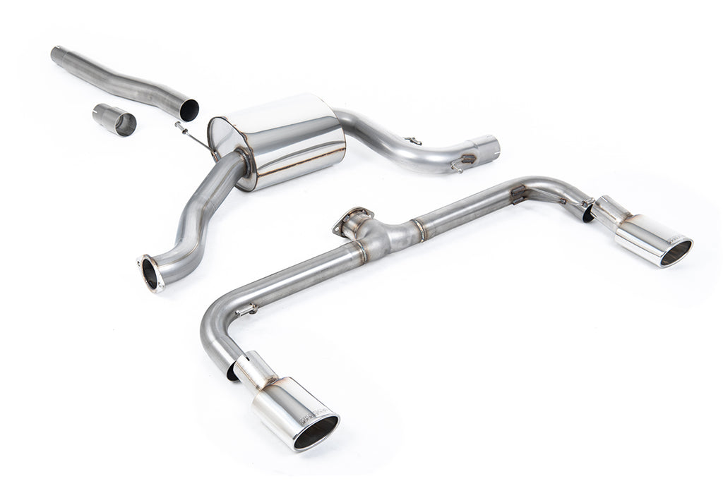 VW Scirocco GT 2.0 TSI 200ps - Non-Resonated (Louder) Cat-Back Exhaust System with Polished Oval Tips (For Scirocco R Valance)