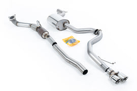 VW Jetta MK6 GLI 2.0T TSI - Resonated (Quieter) Turbo-Back Exhaust System with HJS Catalyst with Twin Polished Tips