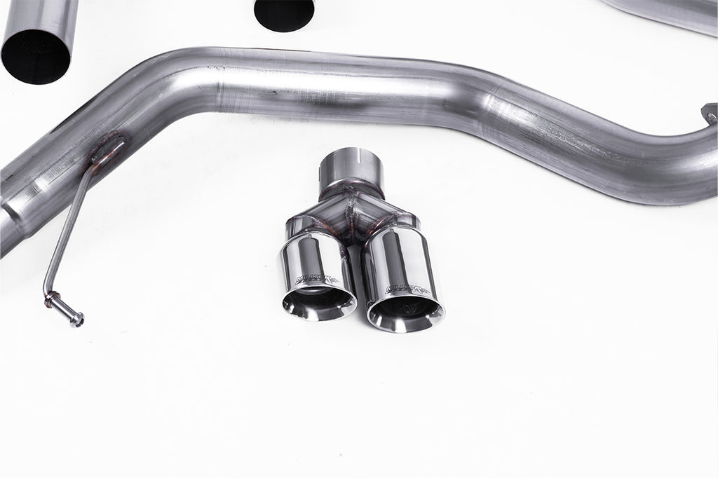VW Jetta MK6 GLI 2.0T TSI - Resonated (Quieter) Turbo-Back Exhaust System with Hi-Flow Sports Catalyst &amp; Twin Polished Tips