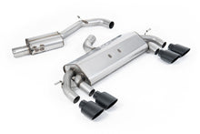 Load image into Gallery viewer, VW Golf R MK7 2.0 TSI (76.2mm systems) - Resonated RACE (Quieter) Cat-Back Exhaust System with Cerakote Black Oval Tips