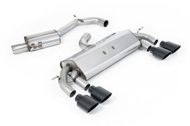 VW Golf R MK7 2.0 TSI (76.2mm systems) - Resonated RACE (Quieter) Cat-Back Exhaust System with Cerakote Black Oval Tips