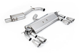 VW Golf R MK7 2.0 TSI (76.2mm systems) - Resonated (Quieter) Cat-Back Exhaust System with Titanium GT-100 Round Trims