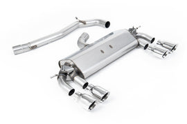 VW Golf R MK7 2.0 TSI (76.2mm systems) - Non-Resonated (Louder) Cat-Back Exhaust System with Polished GT-100 Round Trims