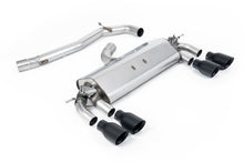 Load image into Gallery viewer, VW Golf R MK7 2.0 TSI (76.2mm systems) - Non-Resonated (Louder) Cat-Back Exhaust System with Cerakote Black GT-100 Round Trims