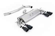 Load image into Gallery viewer, VW Golf R MK7 2.0 TSI (76.2mm systems) - Non-Resonated RACE (Quieter) Cat-Back Exhaust System with Cerakote Black GT-100 Round Trims