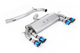 VW Golf R MK7 2.0 TSI (76.2mm systems) - Non-Resonated RACE (Louder) Cat-Back Race Exhaust System with  Burnt Titanium GT-100 Round Trims