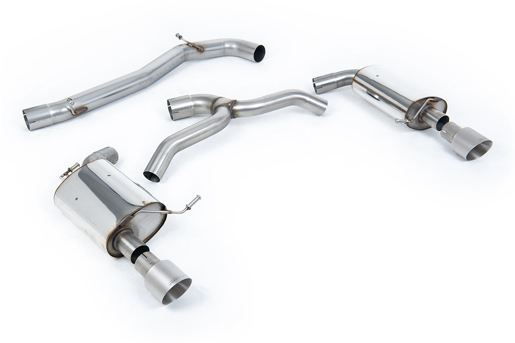 VW Golf 2.0TFSI Mk7 - Non-Resonated (Louder) Cat-Back Exhaust System with Titanium GT-100 Trims