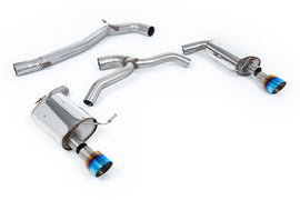 VW Golf 2.0TFSI Mk7 - Non-Resonated (Louder) Cat-Back Exhaust System with Burnt Titanium GT-100 Trims