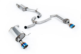 VW Golf 2.0TFSI Mk7 - Resonated (Quieter) Cat-Back Exhaust System with Burnt Titanium GT-100 Trims