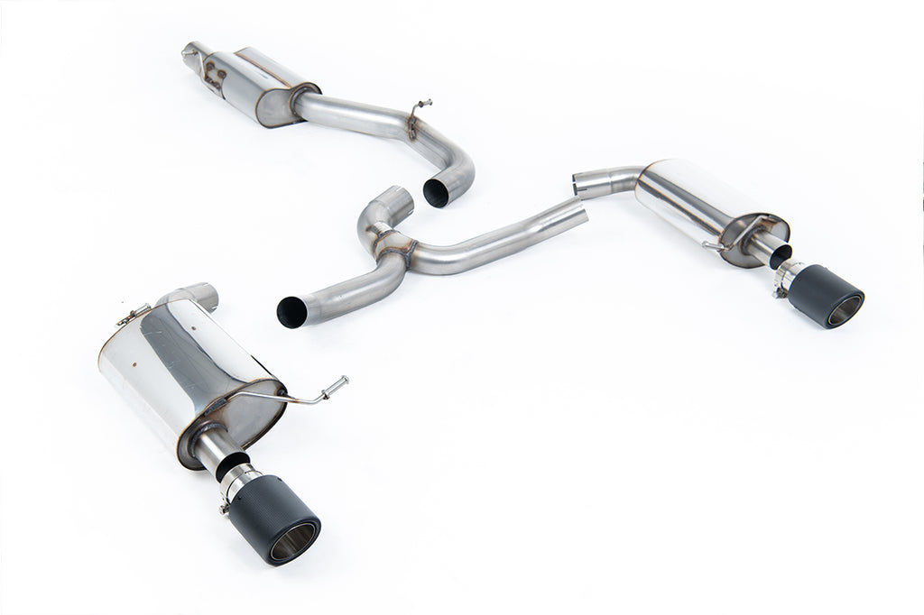 VW Golf 2.0TFSI Mk7 - Resonated (Quieter) Cat-Back Exhaust System with Carbon Jet-100 Trims