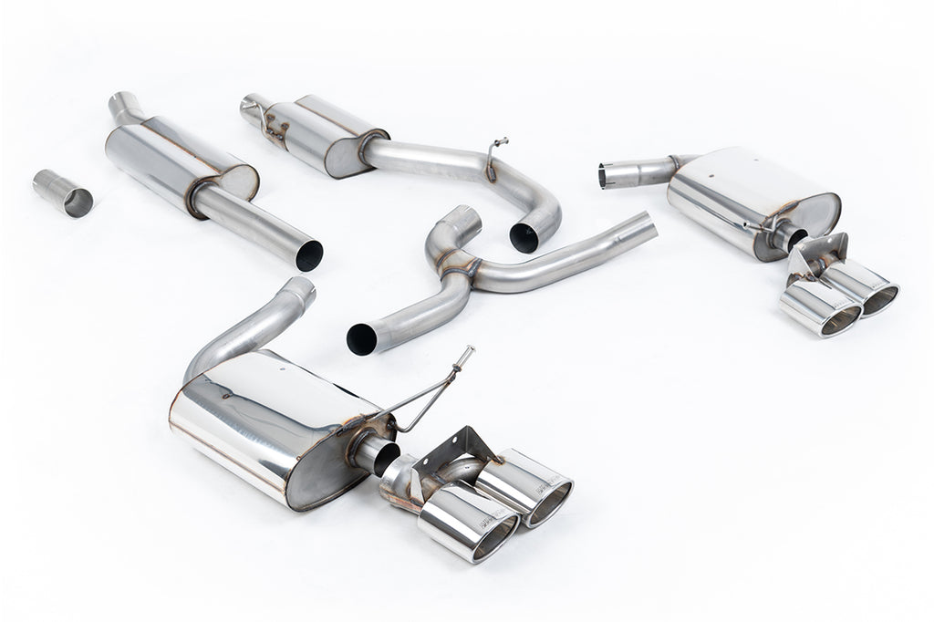 VW Golf R Mk7.5 Estate - Resonated (Quieter) Cat-Back Exhaust System with Polished Quad Oval Tips