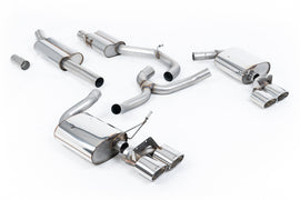 VW Golf R Mk7.5 Estate - Resonated (Quieter) Cat-Back Exhaust System with Polished Quad Oval Tips
