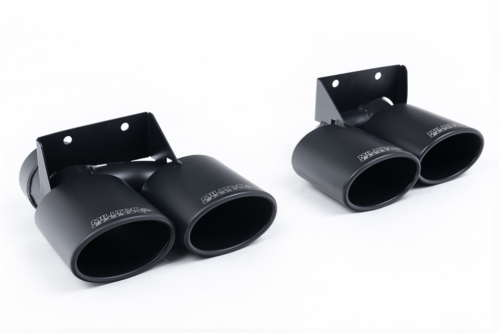 VW Golf R Mk7.5 Estate - Resonated (Quieter) Cat-Back Exhaust System with Black Quad Oval Tips
