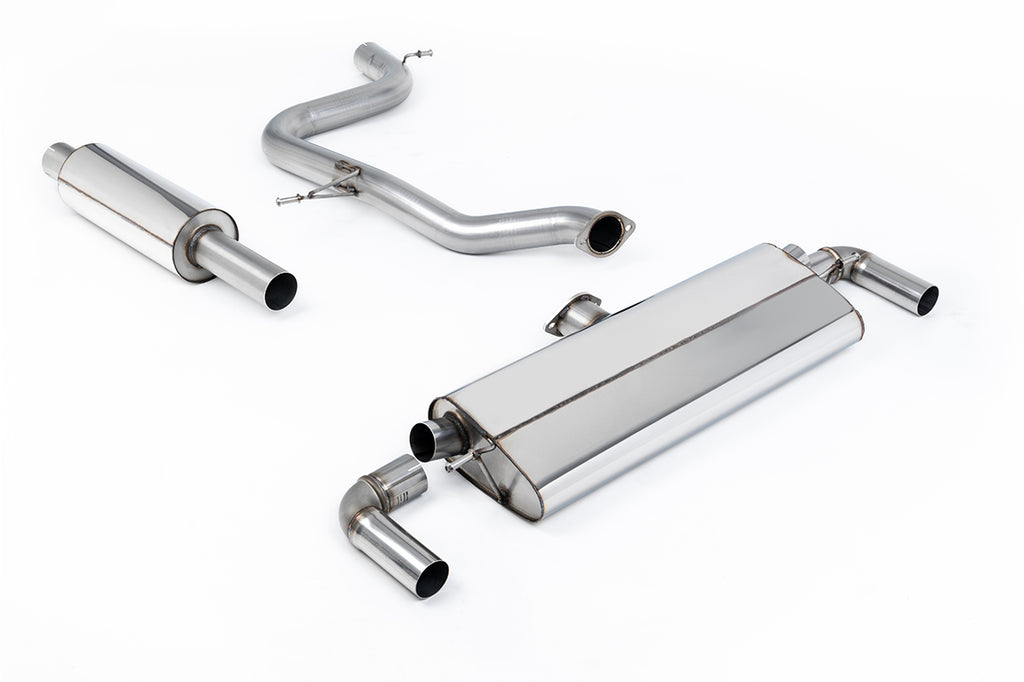 VW Golf MK7.5 GTI (Incl Performance Pack/Non GPF) - Resonated (Quieter) Cat-Back Exhaust System with GT-100 Cerakote Black Trims