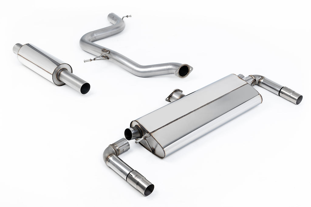 VW Golf MK7.5 GTI (Incl Performance Pack/Non GPF) - Resonated (Quieter) Cat-Back Exhaust System with GT-100 Burnt Titanium Trims