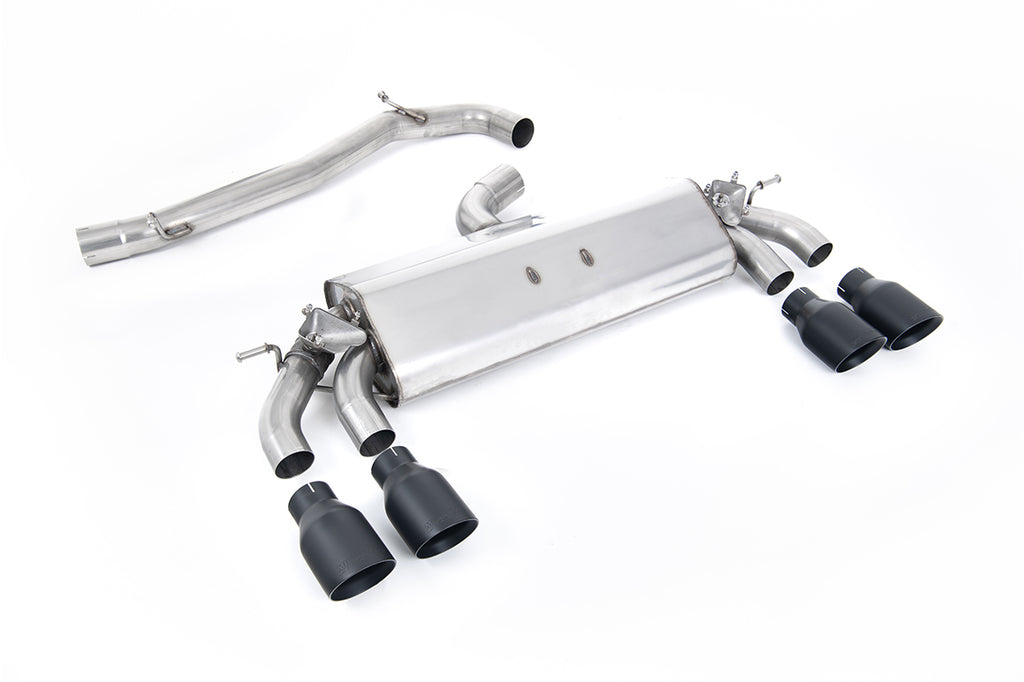 VW Golf MK7.5 R 2.0 TSI 300ps/310ps (76mm Systems) - Non Resonated (Louder) GPF/OPF Back Exhaust System with Black GT-100 Round Tips