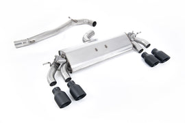 VW Golf MK7.5 R 2.0 TSI 300ps/310ps (76mm Systems) - Non Resonated (Louder) GPF/OPF Back Exhaust System with Black GT-100 Round Tips