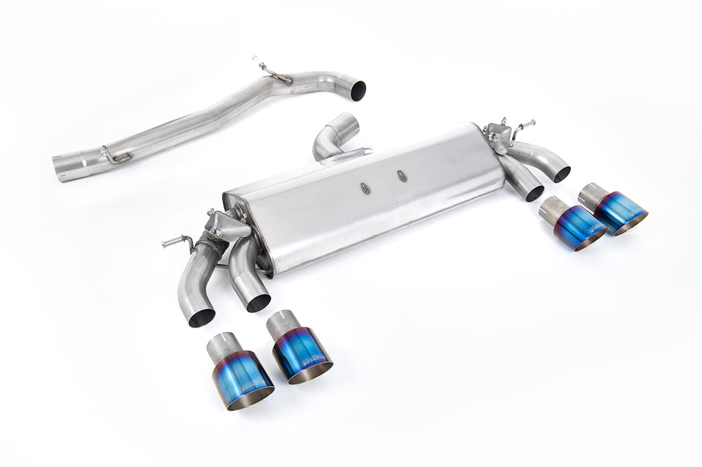 VW Golf MK7.5 R 2.0 TSI 300ps/310ps (76mm Systems) - Non-resonated (louder) GPF/OPF Back Exhaust System with Burnt Titanium GT-100 Round Tips
