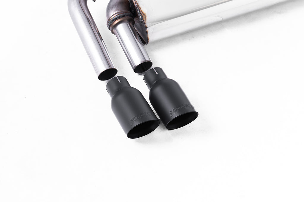 VW Golf MK7.5 1.5TSI Evo GT &amp; R-Line - Resonated (Quieter) Cat Back Exhaust System with Cerakote Black Trims (GTD Twin Outlet Style)