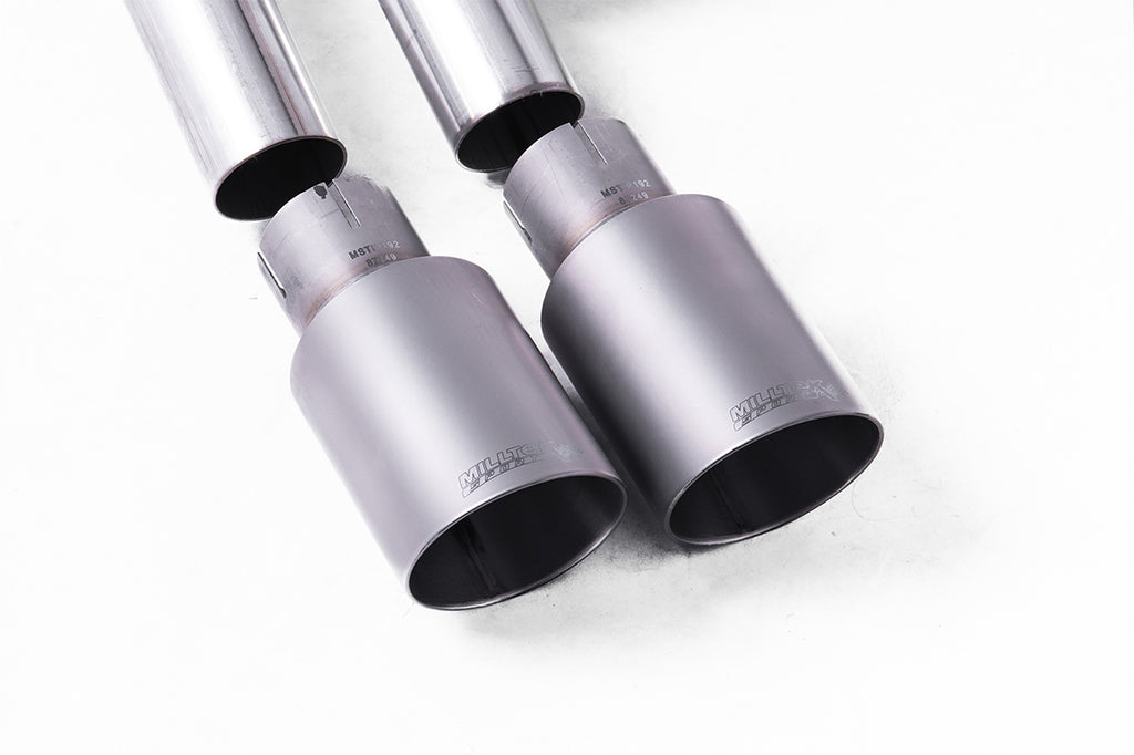 Seat Leon FR 1.8 TSI &amp; VW Golf MK7.5 1.5TSI - Non-Resonated (Louder) Cat-Back Exhaust System with Titanium Trims (GTD Style)
