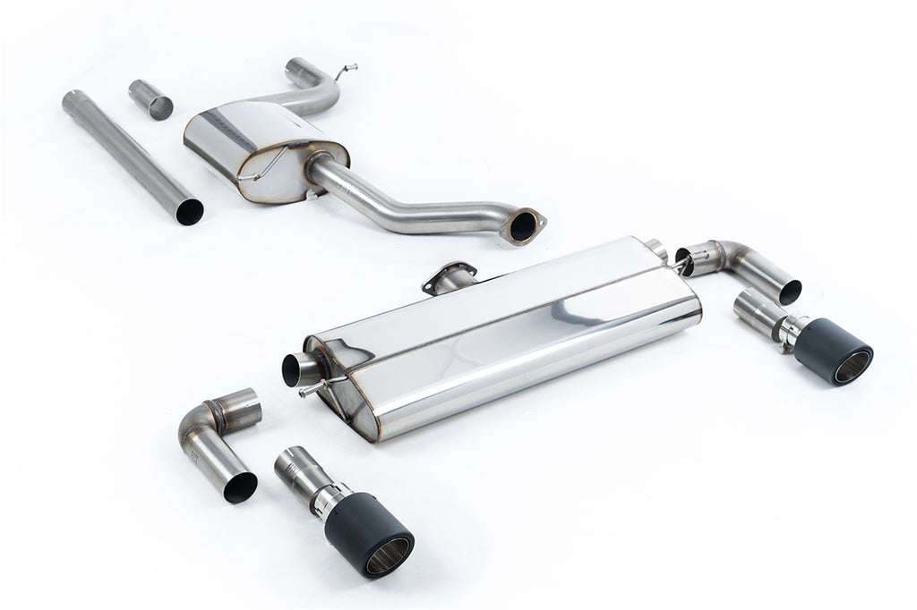 VW Golf MK7.5 1.5TSI Evo GT &amp; R-Line - Resonated (Louder) Cat-Back Exhaust System with Carbon Trims (GTI Style)