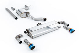 VW Golf MK7.5 1.5TSI Evo GT & R-Line - Resonated (Quieter) Cat-Back Exhaust System with Burnt Titanium Trims (GTI Style)