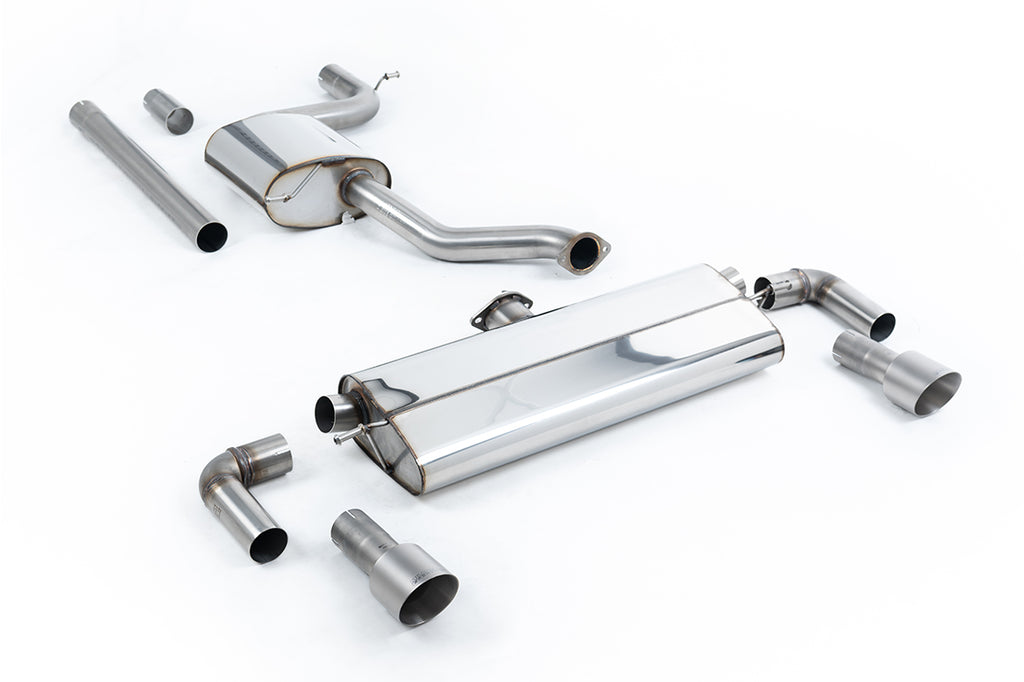 VW Golf MK7.5 1.5TSI Evo GT &amp; R-Line - Resonated (Quieter) Cat-Back Exhaust System with Titanium Trims (GTI Style)