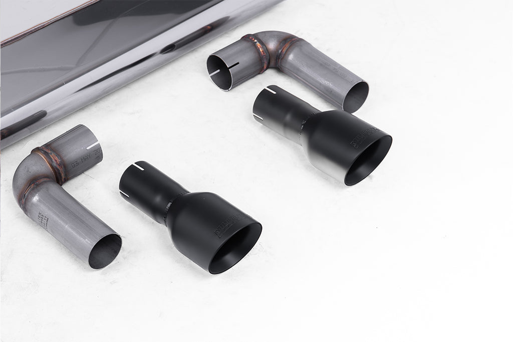VW Golf MK7.5 1.5TSI Evo GT &amp; R-Line - Resonated (Quieter) Cat-Back Exhaust System with Cerakote Black Trims (GTI Style)