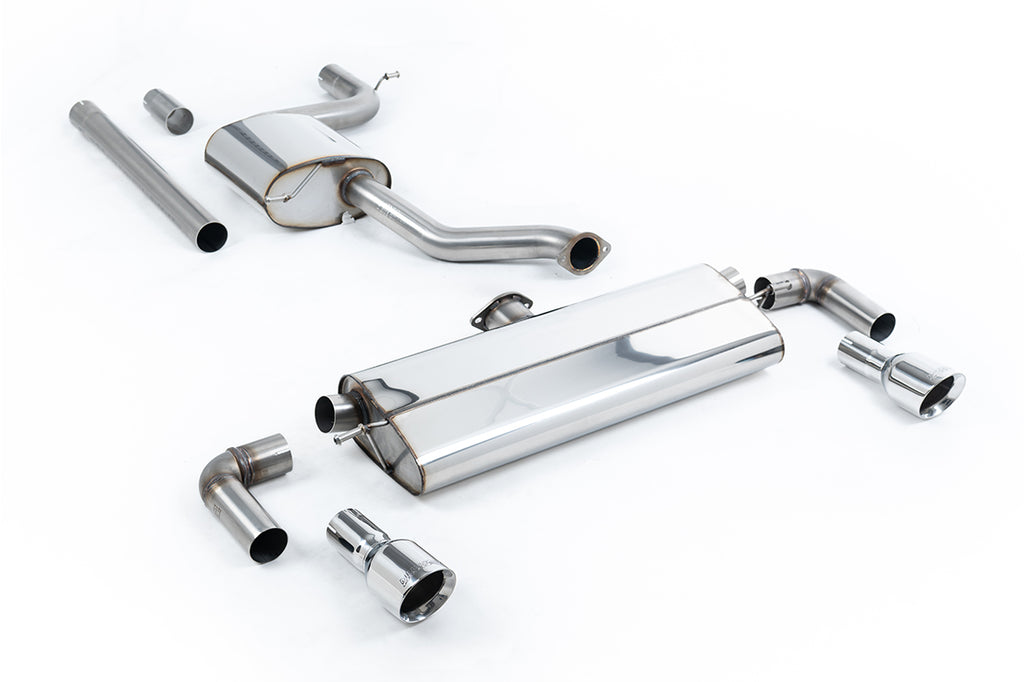 VW Golf MK7.5 1.5TSI Evo GT &amp; R-Line - Resonated (Quieter) Cat-Back Exhaust System with Polished Trims (GTI Style)