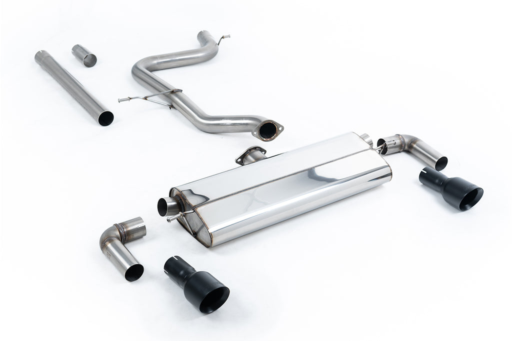 VW Golf MK7.5 1.5TSI Evo GT &amp; R-Line - Non-Resonated (Louder) Cat-Back Exhaust System with Cerakote Black Trims (GTI Style)