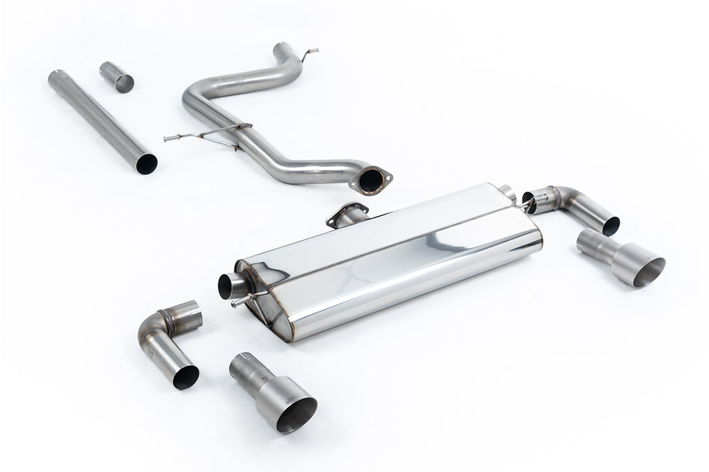 VW Golf MK7.5 1.5TSI Evo GT &amp; R-Line - Non-Resonated (Louder) Cat-Back Exhaust System with Titanium Trims (GTI Style)