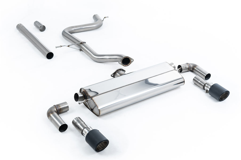 VW Golf MK7.5 1.5TSI Evo GT &amp; R-Line - Non-Resonated (Louder) Cat-Back Exhaust System with Carbon Trims (GTI Style)