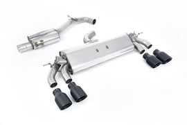 VW Golf R MK7.5 2.0 TSI 310ps (Non GPF Models & 76mm systems) - Resonated (Quieter) Cat-Back Exhaust System with Black GT-100 Round Tips
