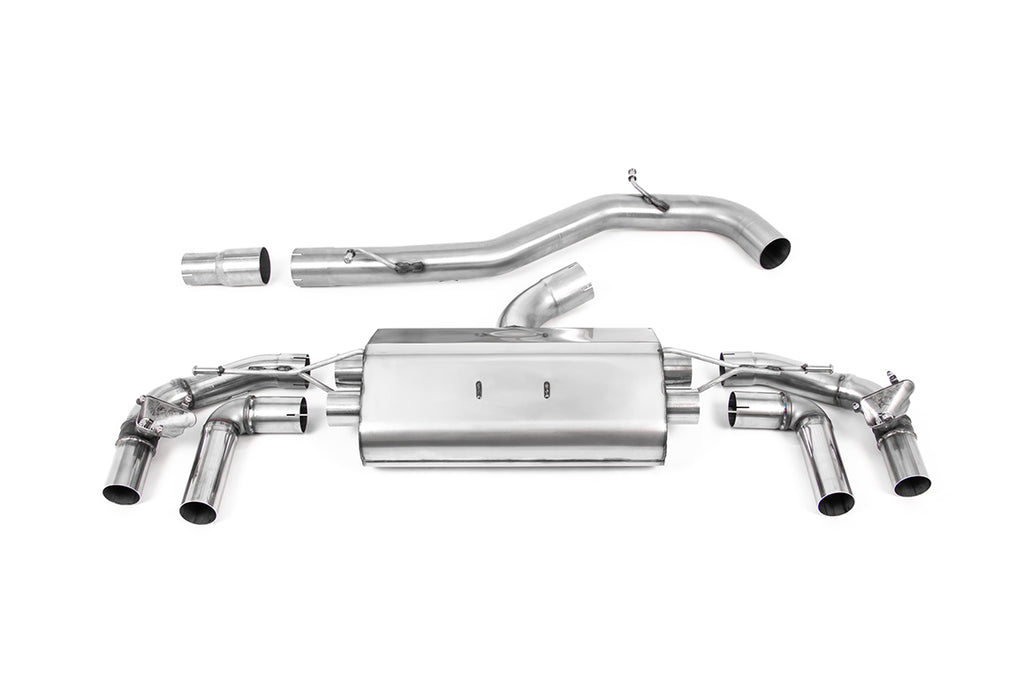 VW Golf R MK8/MK8.5 - 80MM Non-Resonated (Louder) OPF Back Exhaust System with Carbon Jet-115 Trims