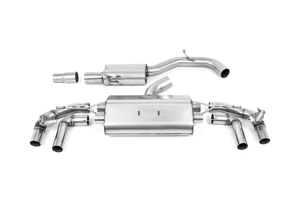 VW Golf R MK8/MK8.5 - 80MM Resonated (Quieter) OPF Back Exhaust System with Polished GT-115 Trims