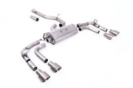 VW Tiguan R EA888.4 MQB EVO (GPF Models) - Non-Resonated (Louder) GPF/OPF Back Exhaust System with GT-100 Titanium Trims - Re-uses Factory Valve Motors