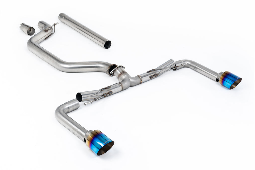 VW Golf GTI Mk8 - 80mm OPF/GPF Back System with Burnt Titanium Trims (Race System - Loudest)