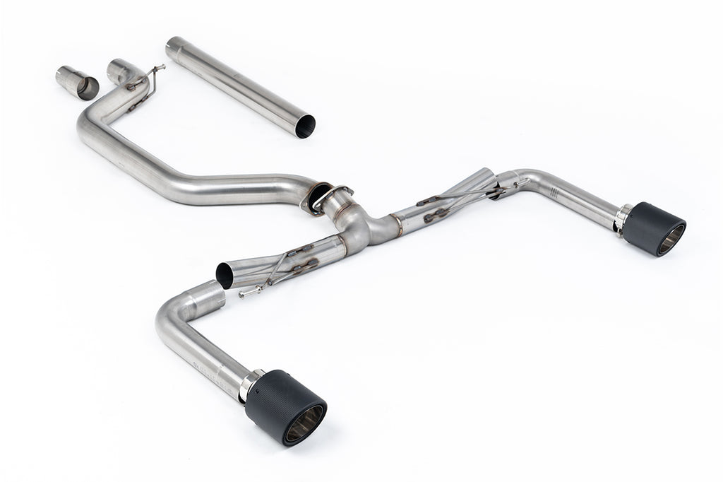 VW Golf GTI Mk8 - 80mm OPF/GPF Back System with Carbon Fibre Trims (Race System - Loudest)