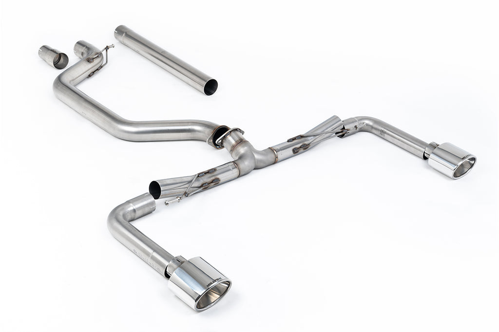 VW Golf GTI Mk8 - 80mm OPF/GPF Back System with OE+ Style Polished Oval Tips (Race System - Loudest)