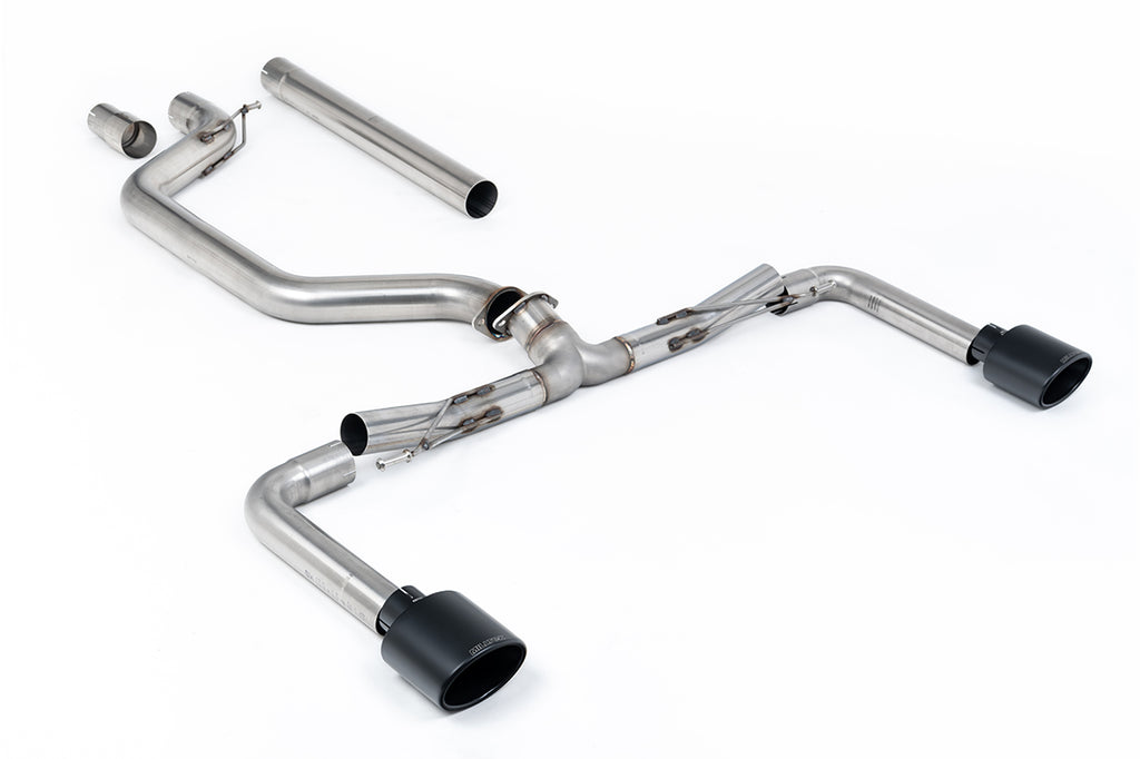 VW Golf GTI Mk8 - 80mm OPF/GPF Back System with OE+ Style Cerakote Black Oval Tips (Race System - Loudest)