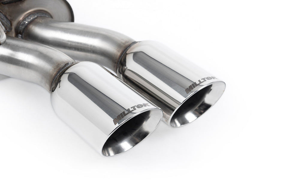 Seat Leon Cupra (1.8T/1.9 TDI) &amp; VW Golf MK4 GTI (1.8T/1.9 TDI) - Non-Resonated (Quieter) Cat-Back Exhaust System with Twin Polished Trims