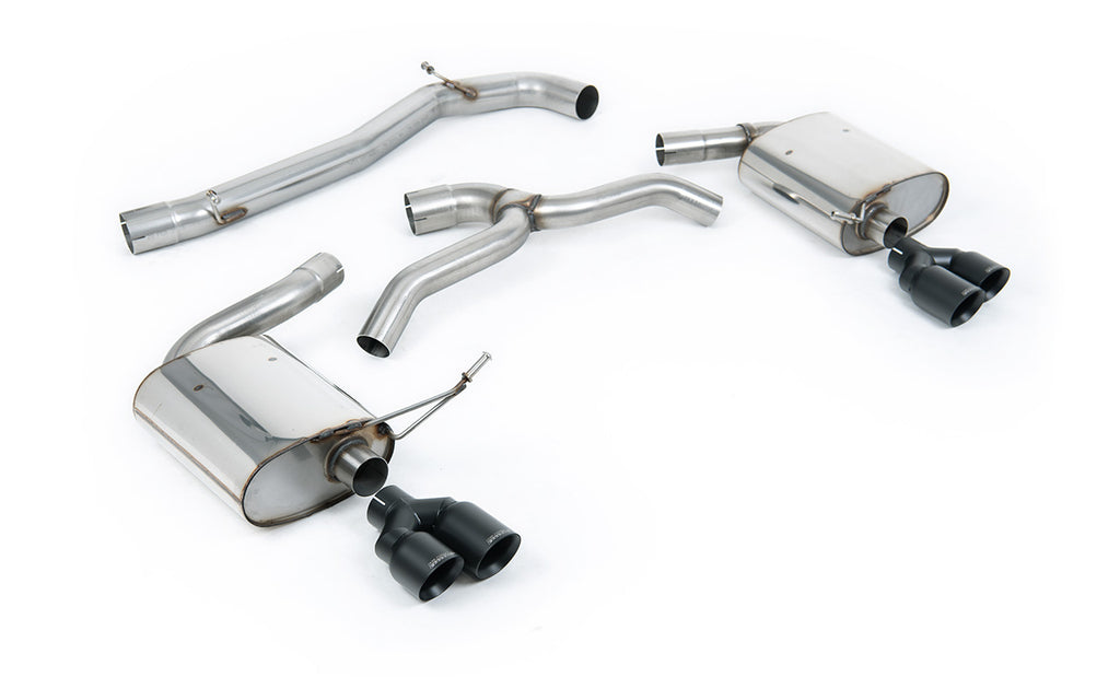 Seat Leon Cupra MK4 ST 310 &amp; ST Cupra 300 - Non Resonated (Louder) Cat-Back Exhaust System with Cerakote Black Quad GT-80 Trims