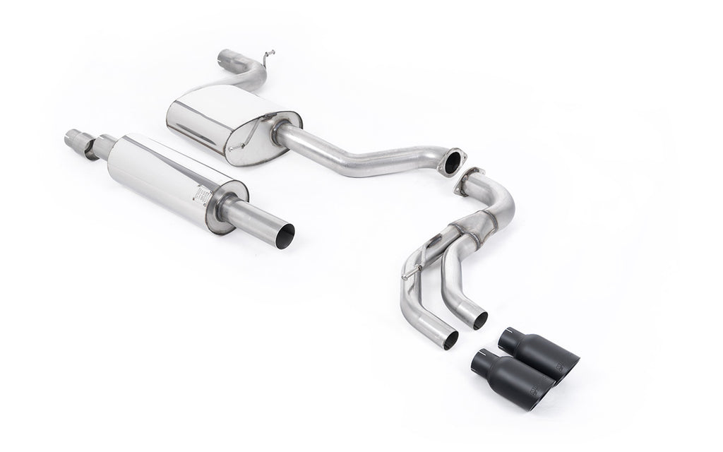Seat Leon FR 1.8 TSI 180ps - Road+ (Part-Resonated) Cat-Back Exhaust System with Cerakote Black GT-80 Trims