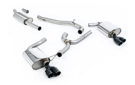 Seat Leon ST Cupra 300 (Non GPF Models) - Non-Resonated (Louder) Cat-Back Exhaust System with Black Quad GT Round Tips
