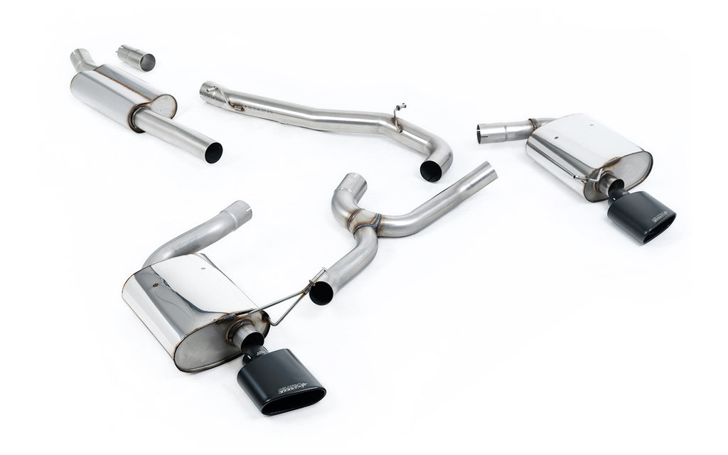 Seat Leon ST Cupra 300 (Non GPF Models) - Non-Resonated (Louder) Cat-Back Exhaust System with Cerakote Black Oval Tips