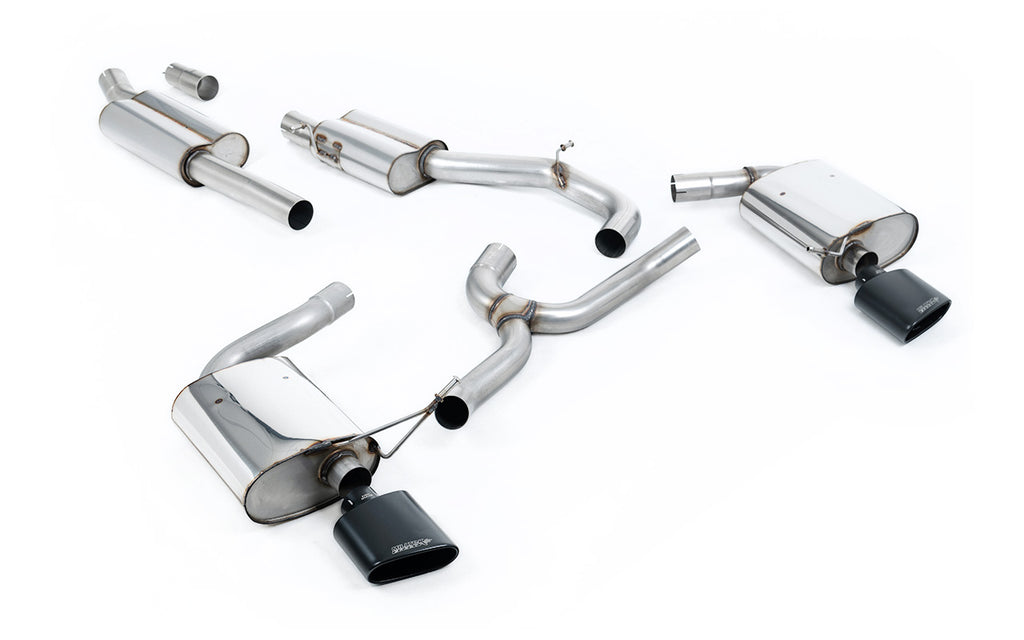 Seat Leon ST Cupra 300 (Non GPF Models) - Resonated (Quieter) Cat-Back Exhaust System with Cerakote Black Oval Tips